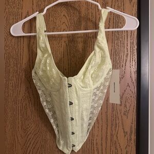 Urban Outfitters pale yellow corset *BRAND NEW*